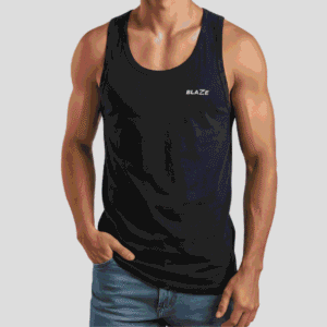 Blaze Men's Cotton Tank Top – Black